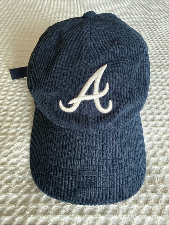 47 Accessories - Like new ATL Braves Navy Corduroy Baseball Cap with White 'A' Emblem